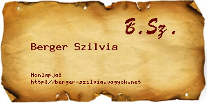 Berger Szilvia névjegykártya